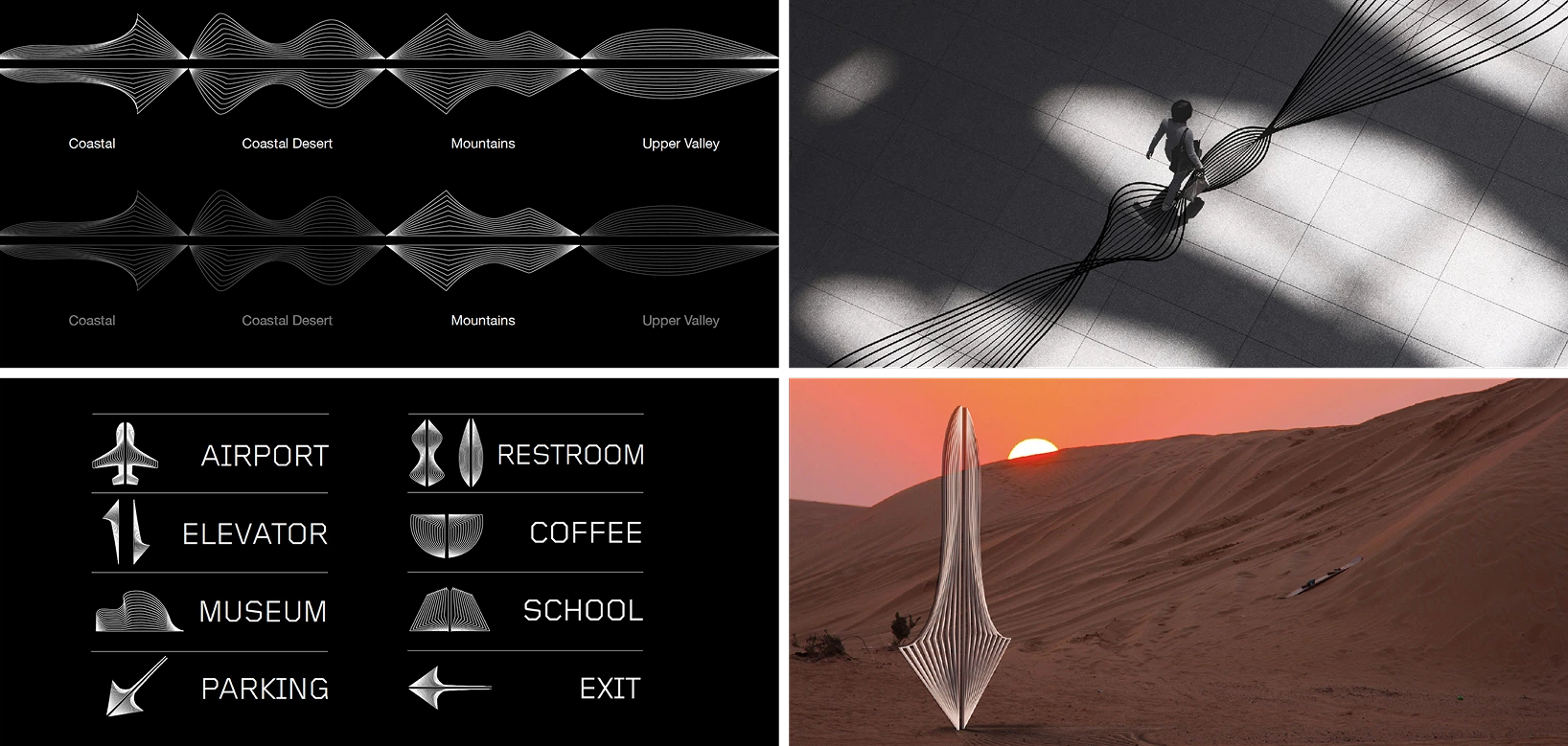 NEOM — wayfinding icons and visual system